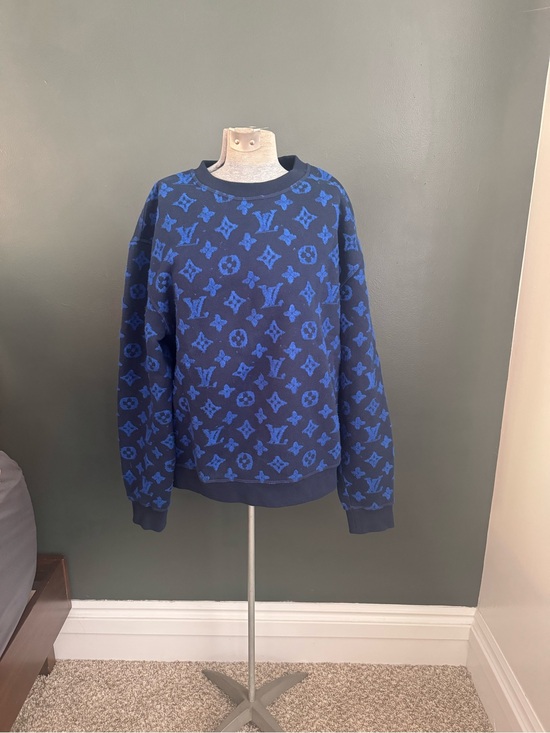 Louis Vuitton Other - Louis Vuitton Navy and Royal Blue Jacquard Monogram Crewneck Sweater